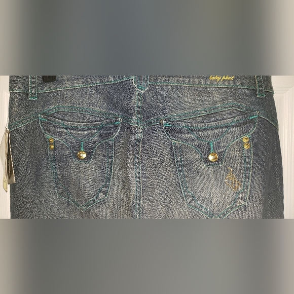 Baby Phat Size 18 Jeans trimmed in gold - Picture 4 of 5